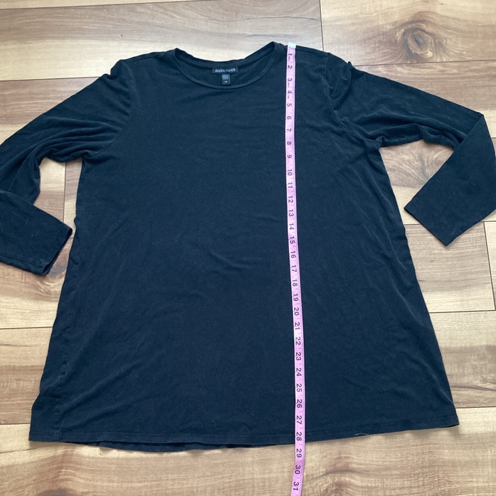 Eileen Fisher Black Long Sleeve Tencel Shirt - Picture 4 of 6